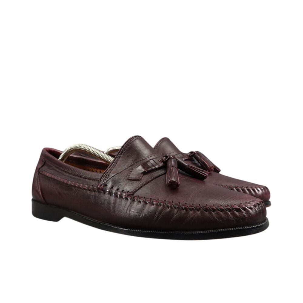 Stamati Mastroianni Shoes Mens 10 Tassel Loafers Moccasin Leather Classic Brown